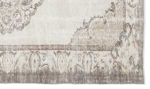 Beige Over Dyed Vintage Rug 5'8'' x 9'11'' ft 173 x 302 cm