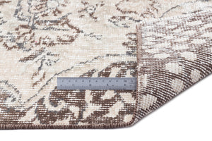 Beige Over Dyed Vintage Rug 5'8'' x 9'2'' ft 172 x 280 cm