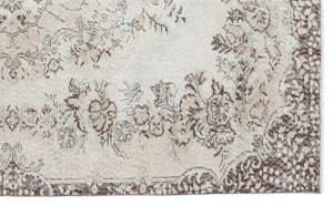 Beige Over Dyed Vintage Rug 5'8'' x 9'2'' ft 172 x 280 cm