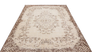 Beige Over Dyed Vintage Rug 6'0'' x 9'7'' ft 184 x 292 cm