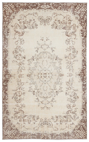 Beige Over Dyed Vintage Rug 6'0'' x 9'7'' ft 184 x 292 cm
