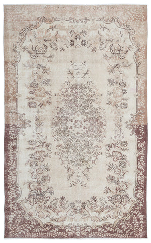 Beige Over Dyed Vintage Rug 6'0'' x 9'7'' ft 183 x 291 cm