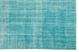 Turquoise Over Dyed Vintage Rug 6'11'' x 10'5'' ft 210 x 318 cm