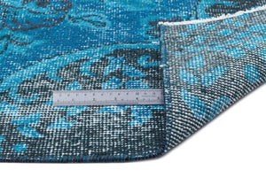Turquoise Over Dyed Vintage Rug 6'4'' x 10'6'' ft 194 x 320 cm