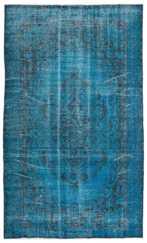 Turquoise Over Dyed Vintage Rug 5'11'' x 9'8'' ft 180 x 295 cm