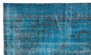 Turquoise Over Dyed Vintage Rug 5'11'' x 9'8'' ft 180 x 295 cm