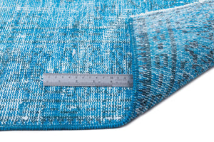 Turquoise Over Dyed Vintage Rug 6'0'' x 9'9'' ft 184 x 298 cm