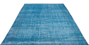 Turquoise Over Dyed Vintage Rug 6'0'' x 9'9'' ft 184 x 298 cm