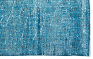 Turquoise Over Dyed Vintage Rug 6'0'' x 9'9'' ft 184 x 298 cm