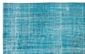 Turquoise Over Dyed Vintage Rug 6'0'' x 9'7'' ft 183 x 292 cm
