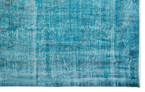 Turquoise Over Dyed Vintage Rug 6'0'' x 9'7'' ft 183 x 292 cm