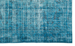 Turquoise Over Dyed Vintage Rug 5'10'' x 9'7'' ft 177 x 291 cm