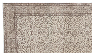 Beige Over Dyed Vintage Rug 5'4'' x 9'2'' ft 162 x 280 cm
