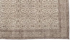 Beige Over Dyed Vintage Rug 5'4'' x 9'2'' ft 162 x 280 cm