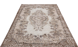 Beige Over Dyed Vintage Rug 5'7'' x 9'7'' ft 170 x 291 cm