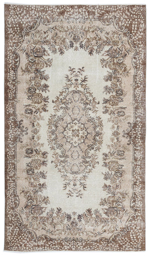 Beige Over Dyed Vintage Rug 5'7'' x 9'7'' ft 170 x 291 cm
