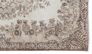 Beige Over Dyed Vintage Rug 5'7'' x 9'7'' ft 170 x 291 cm