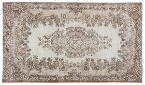Beige Over Dyed Vintage Rug 5'7'' x 9'7'' ft 170 x 291 cm