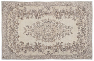 Beige Over Dyed Vintage Rug 5'8'' x 8'10'' ft 173 x 268 cm