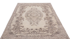 Beige Over Dyed Vintage Rug 5'8'' x 8'10'' ft 173 x 268 cm