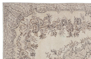 Beige Over Dyed Vintage Rug 5'8'' x 8'10'' ft 173 x 268 cm
