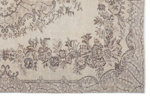 Beige Over Dyed Vintage Rug 5'8'' x 8'10'' ft 173 x 268 cm
