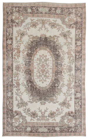Naturel Over Dyed Vintage Rug 5'8'' x 9'1'' ft 172 x 277 cm
