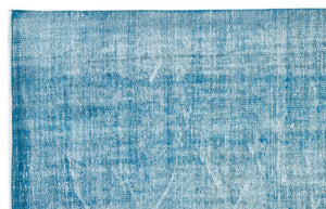 Turquoise Over Dyed Vintage Rug 5'4'' x 8'6'' ft 162 x 258 cm