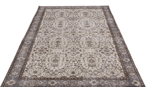 Beige Over Dyed Vintage Rug 5'1'' x 9'5'' ft 156 x 286 cm