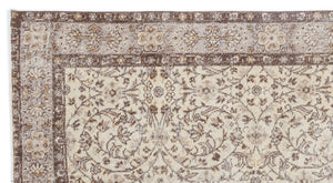 Beige Over Dyed Vintage Rug 4'8'' x 8'9'' ft 142 x 267 cm