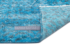 Turquoise  Over Dyed Vintage Rug 5'1'' x 8'6'' ft 155 x 260 cm