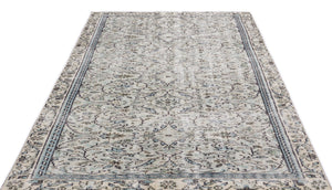 Beige Over Dyed Vintage Rug 4'9'' x 7'8'' ft 144 x 233 cm
