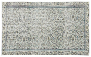 Beige Over Dyed Vintage Rug 4'9'' x 7'8'' ft 144 x 233 cm
