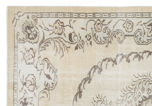 Beige Over Dyed Vintage Rug 5'8'' x 8'1'' ft 172 x 247 cm