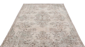Beige Over Dyed Vintage Rug 5'6'' x 9'3'' ft 168 x 281 cm