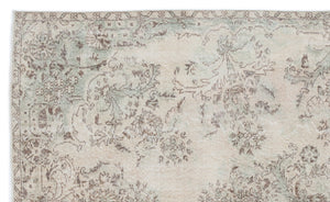 Beige Over Dyed Vintage Rug 5'6'' x 9'3'' ft 168 x 281 cm