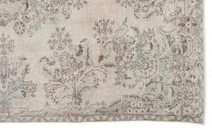 Beige Over Dyed Vintage Rug 5'6'' x 9'3'' ft 168 x 281 cm