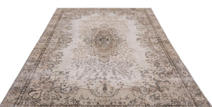 Beige Over Dyed Vintage Rug 6'4'' x 9'11'' ft 194 x 301 cm