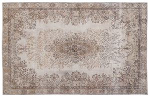 Beige Over Dyed Vintage Rug 6'4'' x 9'11'' ft 194 x 301 cm
