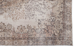 Beige Over Dyed Vintage Rug 6'4'' x 9'11'' ft 194 x 301 cm