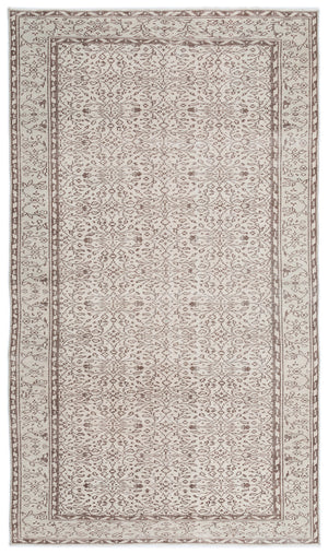 Beige Over Dyed Vintage Rug 5'3'' x 8'11'' ft 160 x 272 cm
