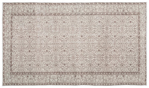 Beige Over Dyed Vintage Rug 5'3'' x 8'11'' ft 160 x 272 cm