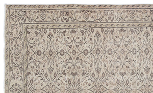 Beige Over Dyed Vintage Rug 5'1'' x 8'6'' ft 155 x 258 cm