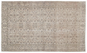 Beige Over Dyed Vintage Rug 5'1'' x 8'6'' ft 155 x 258 cm