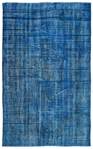 Turquoise Over Dyed Vintage Rug 6'0'' x 9'8'' ft 183 x 295 cm