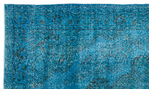 Turquoise Over Dyed Vintage Rug 5'11'' x 10'0'' ft 181 x 306 cm