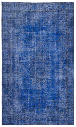 Blue Over Dyed Vintage Rug 6'4'' x 10'7'' ft 192 x 323 cm