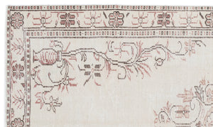 Beige Over Dyed Vintage Rug 5'5'' x 9'3'' ft 165 x 283 cm