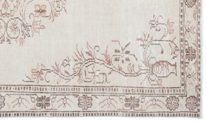 Beige Over Dyed Vintage Rug 5'5'' x 9'3'' ft 165 x 283 cm