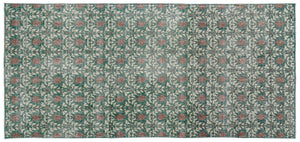 Retro Over Dyed Vintage Rug 3'10'' x 8'2'' ft 117 x 250 cm